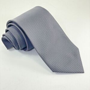 Romario Manzini Collection Men's Neck Tie Grey Pink Micro Box Pattern